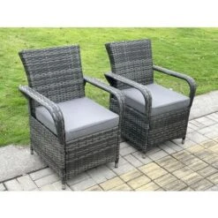 Fimous Outdoor Rattan Garden Furniture Dining Set Table And Chair Set Wicker Patio 6 Chairs Plus Black Tempered Glass Rectangular Table -Outdoor Furniture Store 55080827 4