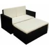2 Piece Garden Lounge Set With Cushions Poly Rattan Black VidaXL -Outdoor Furniture Store 5518298 1