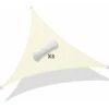 VOUNOT Sun Shade Sail Waterproof Triangle Sail Canopy With Mounting Ropes 3x3x3m, Beige -Outdoor Furniture Store 55285514 1