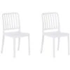 Set Of 2 Garden Dining Chairs Armless Stacking Weatherproof Plastic White Sersale -Outdoor Furniture Store 55292035 1