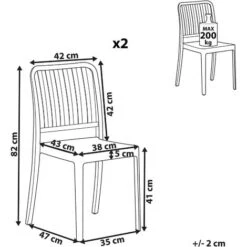 Set Of 2 Garden Dining Chairs Armless Stacking Weatherproof Plastic White Sersale 9 Set Of 2 Garden Dining Chairs Armless Stacking Weatherproof Plastic White Sersale -Outdoor Furniture Store 55292035 3
