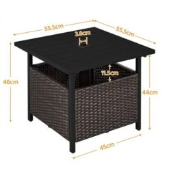Yaheetech Outdoor Patio Rattan Side Table With Umbrella Hole 11 Yaheetech Outdoor Patio Rattan Side Table With Umbrella Hole -Outdoor Furniture Store 55292152 5