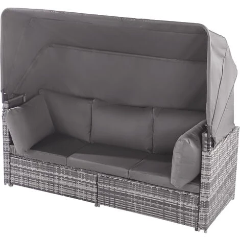 Rattan Garden Furniture Set Garden Lounge 5-Piece Garden Sofa Set With Retractable Canopy Table PE Rattan Patio Lounge Set 7 Rattan Garden Furniture Set Garden Lounge 5-Piece Garden Sofa Set With Retractable Canopy Table PE Rattan Patio Lounge Set - Image 5