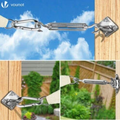 VOUNOT Sun Shade Sail Fixing Kit, 24 Pcs Heavy Duty Stainless Steel Hardware Set For Triangle Square Rectangle Sail Canopy Installation 10 VOUNOT Sun Shade Sail Fixing Kit, 24 Pcs Heavy Duty Stainless Steel Hardware Set For Triangle Square Rectangle Sail Canopy Installation -Outdoor Furniture Store 55391186 4