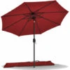 VOUNOT 2.7m Garden Parasol, Sunshade Patio Outdoor Tilting Umbrella With Crank Handle And Cover, Red -Outdoor Furniture Store 55391207 1