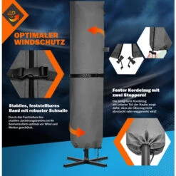 Kingsleeve Sunshade Protective Cover Sn Parasol Covering Up To Ø 330 Cm Telescopic Pole Weather-resistant Water-repellent Robust Tear-resistant Large Slipcover Tarpaulin Sleeve -Outdoor Furniture Store 55494762 4