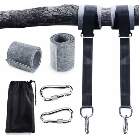 HIASDFLS Fixation De Balançoire, Fixation De Hamac Ensemble De Fixation De Suspension Fixation De Chaise Suspendue Max 200Kgs En Polyester Résistant À La Déchirure Avec 2 Coussinets De Protection D'Ar 3 HIASDFLS Fixation De Balançoire, Fixation De Hamac Ensemble De Fixation De Suspension Fixation De Chaise Suspendue Max 200Kgs En Polyester Résistant À La Déchirure Avec 2 Coussinets De Protection D'Ar