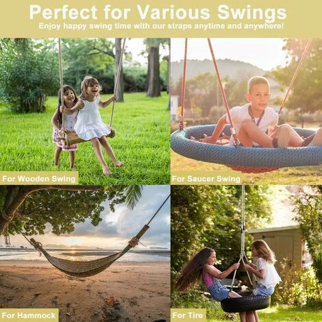 Hammock Attachment Swing Strap Hanging Chair Attachment Outdoor Swing Rope Accessory Safety Carabiners Swing Strap Swing Tree For Hammock Swing (2x1.5m) 7 Hammock Attachment Swing Strap Hanging Chair Attachment Outdoor Swing Rope Accessory Safety Carabiners Swing Strap Swing Tree For Hammock Swing (2x1.5m) - Image 5