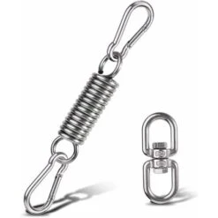 Hammock Hanging Kit, Spring For Hammock Chairs With Carabiners And Rotating Ring, Hammock Chair Accessory, For Porch Chairs Hanging Swings Hanging Hooks