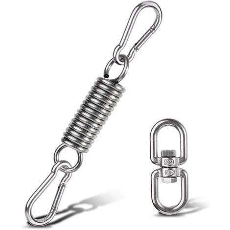 Hammock Hanging Kit, Spring For Hammock Chairs With Carabiners And Rotating Ring, Hammock Chair Accessory, For Porch Chairs Hanging Swings Hanging Hooks 3 Hammock Hanging Kit, Spring For Hammock Chairs With Carabiners And Rotating Ring, Hammock Chair Accessory, For Porch Chairs Hanging Swings Hanging Hooks