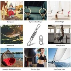 Hammock Hanging Kit, Spring For Hammock Chairs With Carabiners And Rotating Ring, Hammock Chair Accessory, For Porch Chairs Hanging Swings Hanging Hooks 11 Hammock Hanging Kit, Spring For Hammock Chairs With Carabiners And Rotating Ring, Hammock Chair Accessory, For Porch Chairs Hanging Swings Hanging Hooks -Outdoor Furniture Store 55651219 5