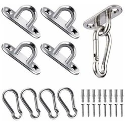 Ceiling Hook, 50KG Capacity Stainless Steel Oblong Eye Plates For Yoga Swings Hammocks Awning Boat Accessories (24 Pieces)