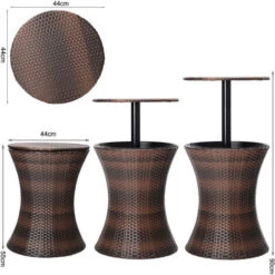 Livingandhome Rattan Height Adjustable Outdoor Drinks Cooler Bar Table -Outdoor Furniture Store 55739073 5