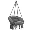 DETEX Hanging Chair With 2 Pillow 150kg Load Capacity 60cm Weatherproof 360° Swing Indoor Outdoor Hanging Seat Boho Style Anthracite -Outdoor Furniture Store 55931573 1