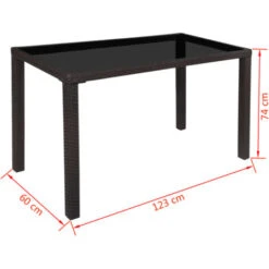 5 Piece Outdoor Dining Set With Cushions Poly Rattan Brown VidaXL -Outdoor Furniture Store 5596801 3