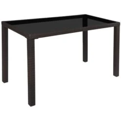 5 Piece Outdoor Dining Set With Cushions Poly Rattan Brown VidaXL -Outdoor Furniture Store 5596801 5