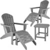 Rustic Garden Set 2 Chair, 2 Footrest, 1 Table - Garden Table And Chairs, Bistro Set, Sun Loungers - Light Grey 1 Rustic Garden Set 2 Chair, 2 Footrest, 1 Table - Garden Table And Chairs, Bistro Set, Sun Loungers - Light Grey -Outdoor Furniture Store 56545298 1