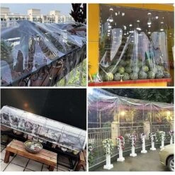 Industrial Tarpaulin Clear Tarpaulin With Eyelets, 0.35mm Waterproof Plastic Clear Tarpaulin, Durable PVC Pergola Patio Roof Sheet Cover 360gsm - 2x2m 11 Industrial Tarpaulin Clear Tarpaulin With Eyelets, 0.35mm Waterproof Plastic Clear Tarpaulin, Durable PVC Pergola Patio Roof Sheet Cover 360gsm - 2x2m -Outdoor Furniture Store 56637273 5