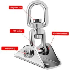 Heavy Duty Stainless Steel Ceiling Hook, 360° Rotation Hanging Swing Hook, Ceiling Bracket Mount Hook For Hanging Chair Punching Bag Boxing Hammock Yoga -Outdoor Furniture Store 56847655 3