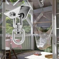 Heavy Duty Stainless Steel Ceiling Hook, 360° Rotation Hanging Swing Hook, Ceiling Bracket Mount Hook For Hanging Chair Punching Bag Boxing Hammock Yoga -Outdoor Furniture Store 56847655 5
