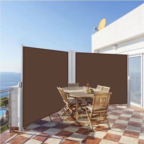 Livingandhome 1.6M Outdoor Retractable Double Sided Sunshade Terrace Privacy Screen Windproof 3 Livingandhome 1.6M Outdoor Retractable Double Sided Sunshade Terrace Privacy Screen Windproof