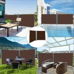 Livingandhome 1.6M Outdoor Retractable Double Sided Sunshade Terrace Privacy Screen Windproof 10 Livingandhome 1.6M Outdoor Retractable Double Sided Sunshade Terrace Privacy Screen Windproof -Outdoor Furniture Store 57111701 4