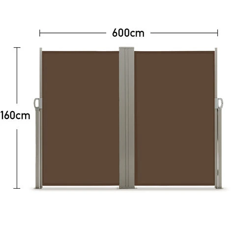 Livingandhome 1.6M Outdoor Retractable Double Sided Sunshade Terrace Privacy Screen Windproof 7 Livingandhome 1.6M Outdoor Retractable Double Sided Sunshade Terrace Privacy Screen Windproof - Image 5