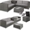 Rattan Garden Furniture Lounge Siena - Garden Sofa, Garden Corner Sofa, Rattan Sofa - Grey/light Grey -Outdoor Furniture Store 57194933 1