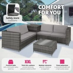 Rattan Garden Furniture Lounge Siena - Garden Sofa, Garden Corner Sofa, Rattan Sofa - Grey/light Grey 10 Rattan Garden Furniture Lounge Siena - Garden Sofa, Garden Corner Sofa, Rattan Sofa - Grey/light Grey -Outdoor Furniture Store 57194933 4