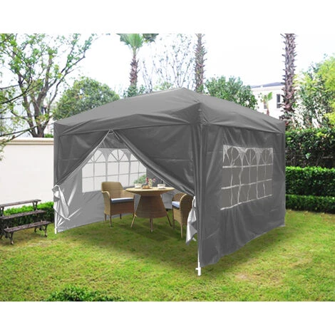 Pop Up Gazebo Outdoor Marquee Tent With Carry Bag 4 Leg Weights Anthracite 3x3m 3 Pop Up Gazebo Outdoor Marquee Tent With Carry Bag 4 Leg Weights Anthracite 3x3m