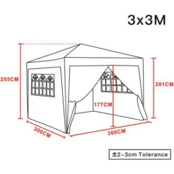 Pop Up Gazebo Outdoor Marquee Tent With Carry Bag 4 Leg Weights Anthracite 3x3m 11 Pop Up Gazebo Outdoor Marquee Tent With Carry Bag 4 Leg Weights Anthracite 3x3m -Outdoor Furniture Store 57204482 5