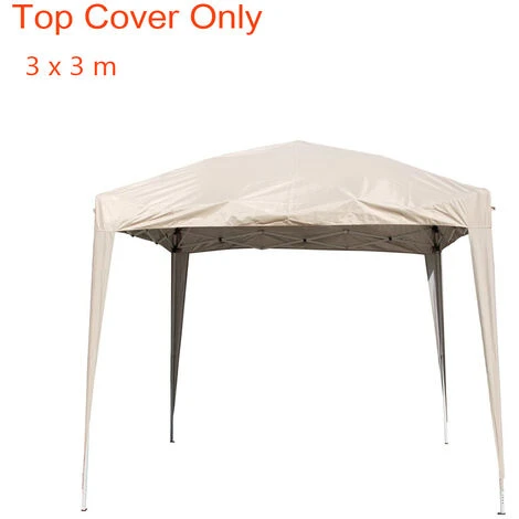 3x3m Pop Up Gazebo Top Cover Replacement Only Canopy Roof Cover Beige 4 3x3m Pop Up Gazebo Top Cover Replacement Only Canopy Roof Cover Beige - Image 2
