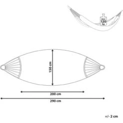 Indoor Outdoor Boho Style Hanging Hammock Swing Cotton Seat Grey Rocca -Outdoor Furniture Store 57255572 3