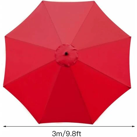 Parasol Replacement Cover, 8 Ribs, 3m, Waterproof, UV Resistant, Replacement Fabric, Red 4 Parasol Replacement Cover, 8 Ribs, 3m, Waterproof, UV Resistant, Replacement Fabric, Red - Image 2