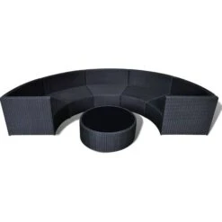 6 Piece Garden Lounge Set With Cushions Poly Rattan Black VidaXL 10 6 Piece Garden Lounge Set With Cushions Poly Rattan Black VidaXL -Outdoor Furniture Store 5750968 4