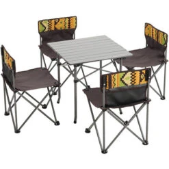 Livingandhome Portable Outdoor Picnic Camping Table And Chair Set, Four Chairs -Outdoor Furniture Store 57644252 4