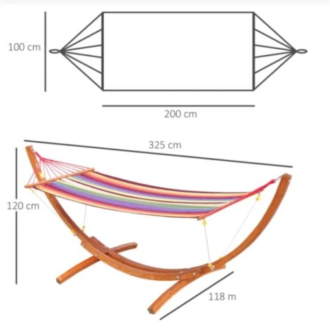 Wooden Garden Hammock Patio Swing Bench Sun Lounger Day Bed Bench Lawn Furniture 5 Wooden Garden Hammock Patio Swing Bench Sun Lounger Day Bed Bench Lawn Furniture - Image 3