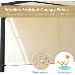 Metal Garden Pergola Retractable Gazebo Canopy Large Structure Sun Patio Awning -Outdoor Furniture Store 57812545 4