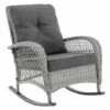 Dark Grey Rattan Rocking Chair Grey Cushion 1 Dark Grey Rattan Rocking Chair Grey Cushion -Outdoor Furniture Store 57883356 1