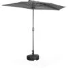 Ø250cm Half Parasol For Balcony - Half-parasol, Aluminium Pole, Crank - Calvi - Grey -Outdoor Furniture Store 58047602 1