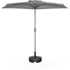 Ø250cm Half Parasol For Balcony - Half-parasol, Aluminium Pole, Crank - Calvi - Grey -Outdoor Furniture Store 58047602 3