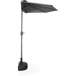 Ø250cm Half Parasol For Balcony - Half-parasol, Aluminium Pole, Crank - Calvi - Grey -Outdoor Furniture Store 58047602 4