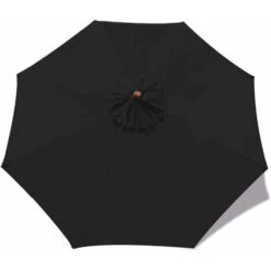 Replacement Round Umbrella With 8 Ribs (Canopy Only) New Black（8 Ribs，3M）