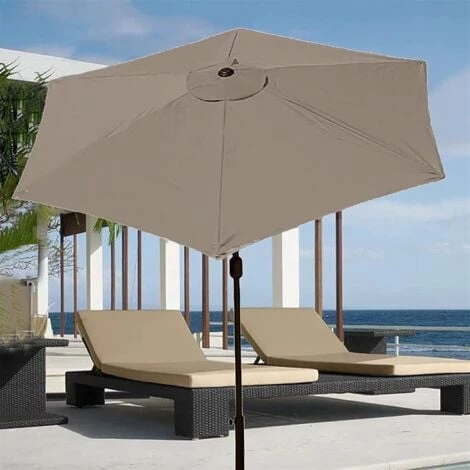 Parasol Replacement Cover - 6 Ribs - 3 M - Waterproof - Anti-Ultraviolet - Replacement Fabric (3M / 9.8Ft,Khaki) 4 Parasol Replacement Cover - 6 Ribs - 3 M - Waterproof - Anti-Ultraviolet - Replacement Fabric (3M / 9.8Ft,Khaki) - Image 2
