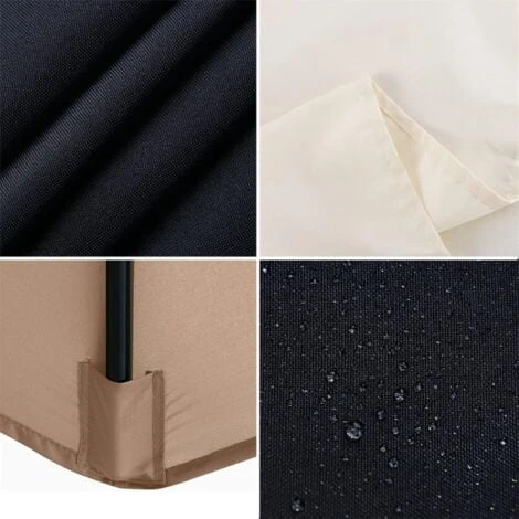 Parasol Replacement Cover - 6 Ribs - 3 M - Waterproof - Anti-Ultraviolet - Replacement Fabric (3M / 9.8Ft,Khaki) 6 Parasol Replacement Cover - 6 Ribs - 3 M - Waterproof - Anti-Ultraviolet - Replacement Fabric (3M / 9.8Ft,Khaki) - Image 4