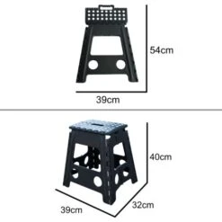 KCT Portable Folding Step Lightweight Multi Purpose Home Stool Plastic Seat Grey -Outdoor Furniture Store 58068720 4