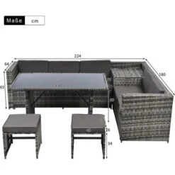 Rattan Garden Furniture Set 7-seater Garden Dining Set Garden Lounge Outdoor Corner Sofa Set With Storage Box & 2 Stools -Outdoor Furniture Store 58137870 5