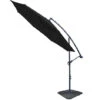 3M Cantilever Banana Umbrella Garden Sun Shade Hanging Black Parasol With Base Weight