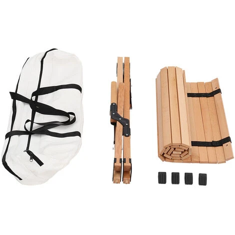 Livingandhome Outdoor Foldable Wooden Table For Picnic Camping With Carrying Bag 6 Livingandhome Outdoor Foldable Wooden Table For Picnic Camping With Carrying Bag - Image 4