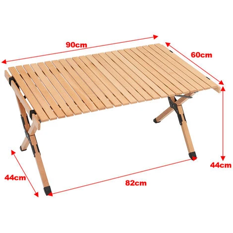 Livingandhome Outdoor Foldable Wooden Table For Picnic Camping With Carrying Bag 7 Livingandhome Outdoor Foldable Wooden Table For Picnic Camping With Carrying Bag - Image 5